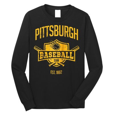 Distressed Retro Pirate Look Party Tailgate Gameday Fan Gift Raglan Baseball Long Sleeve Shirt
