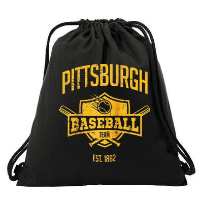 Distressed Retro Pirate Look Party Tailgate Gameday Fan Gift Raglan Baseball Drawstring Bag