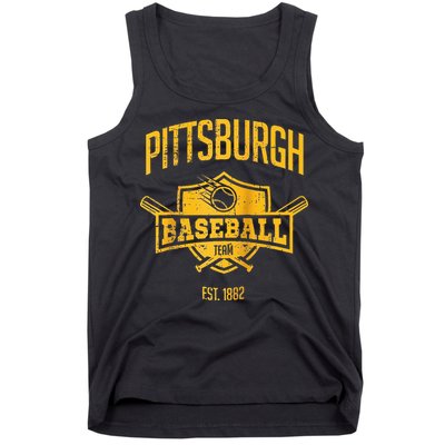 Distressed Retro Pirate Look Party Tailgate Gameday Fan Gift Raglan Baseball Tank Top