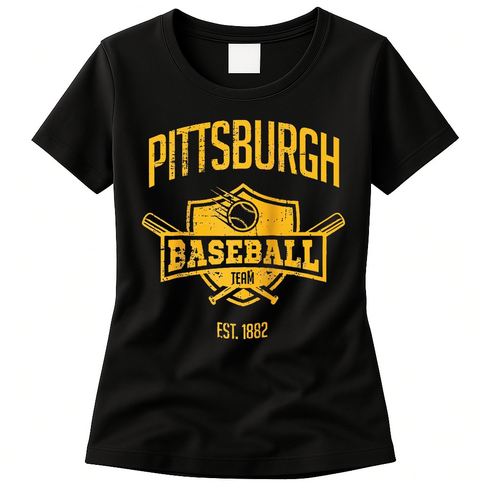 Distressed Retro Pirate Look Party Tailgate Gameday Fan Gift Raglan Baseball Womens T-Shirt