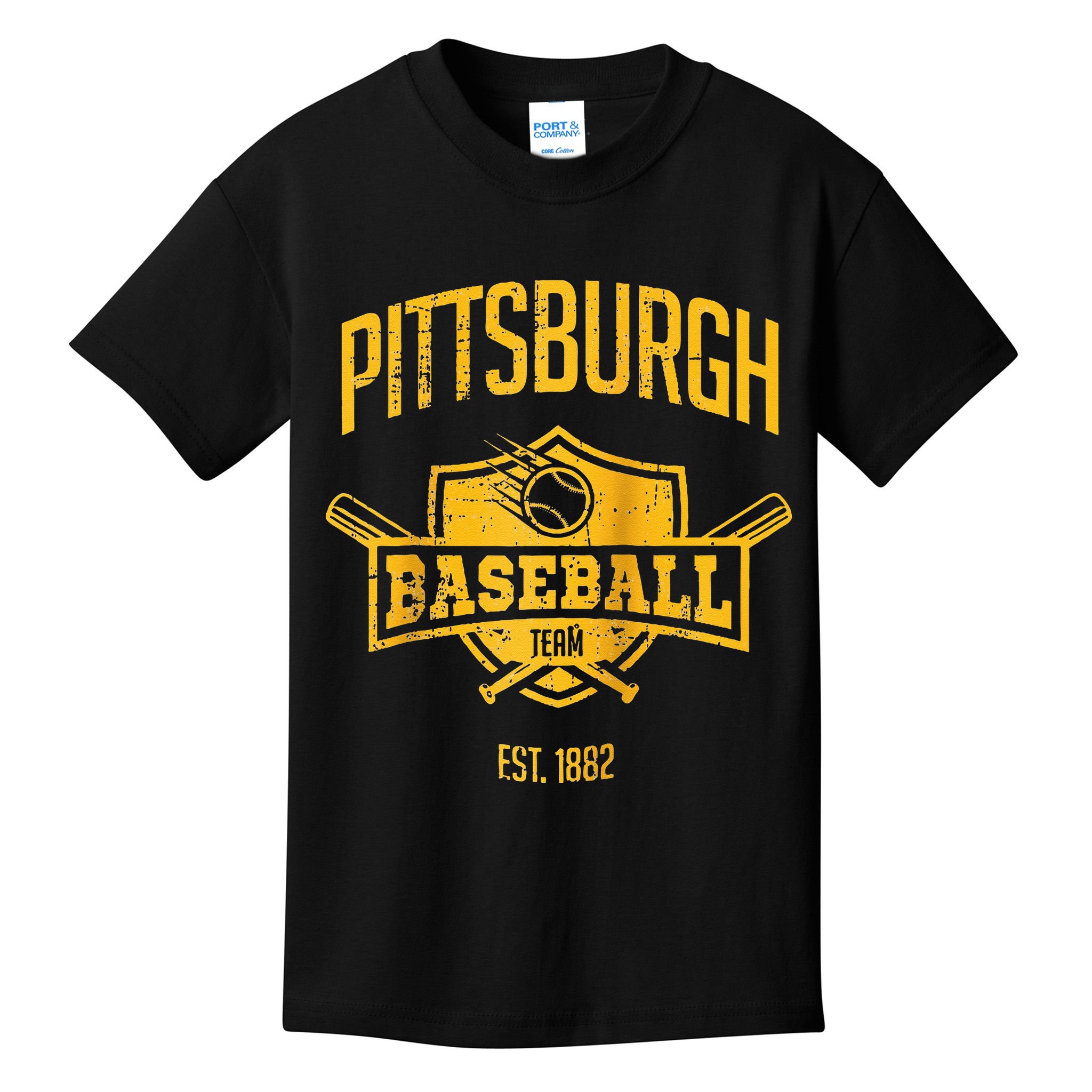 Distressed Retro Pirate Look Party Tailgate Gameday Fan Gift Raglan Baseball Kids T-Shirt