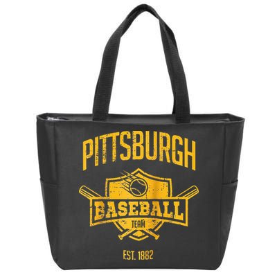 Distressed Retro Pirate Look Party Tailgate Gameday Fan Gift Raglan Baseball Zip Tote Bag