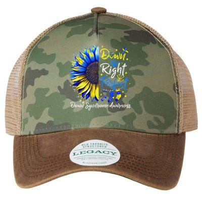 Down Right Perfect Down Syndrome Awareness Ribbon  Legacy Tie Dye Trucker Hat