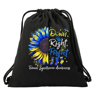 Down Right Perfect Down Syndrome Awareness Ribbon  Drawstring Bag