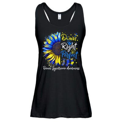 Down Right Perfect Down Syndrome Awareness Ribbon  Ladies Essential Flowy Tank
