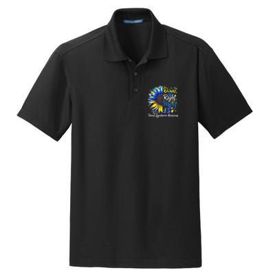 Down Right Perfect Down Syndrome Awareness Ribbon  Dry Zone Grid Polo