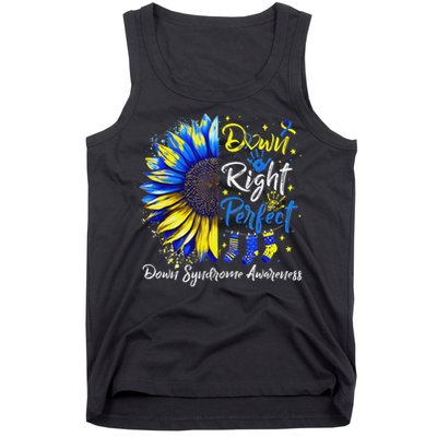 Down Right Perfect Down Syndrome Awareness Ribbon  Tank Top