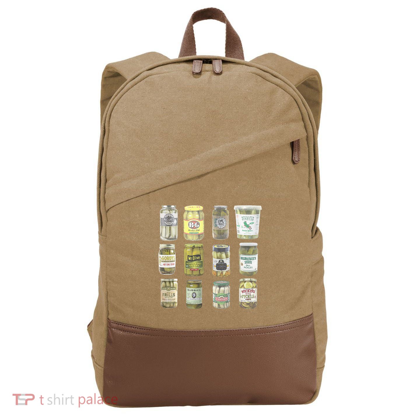 Delicious Retro Pickle Enthusiasts Cotton Canvas Backpack