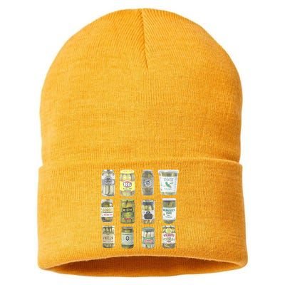 Delicious Retro Pickle Enthusiasts Sustainable Knit Beanie