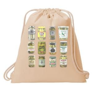 Delicious Retro Pickle Enthusiasts Drawstring Bag