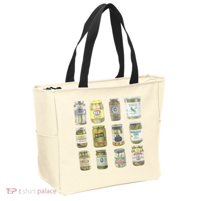 Delicious Retro Pickle Enthusiasts Zip Tote Bag