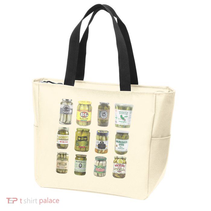 Delicious Retro Pickle Enthusiasts Zip Tote Bag