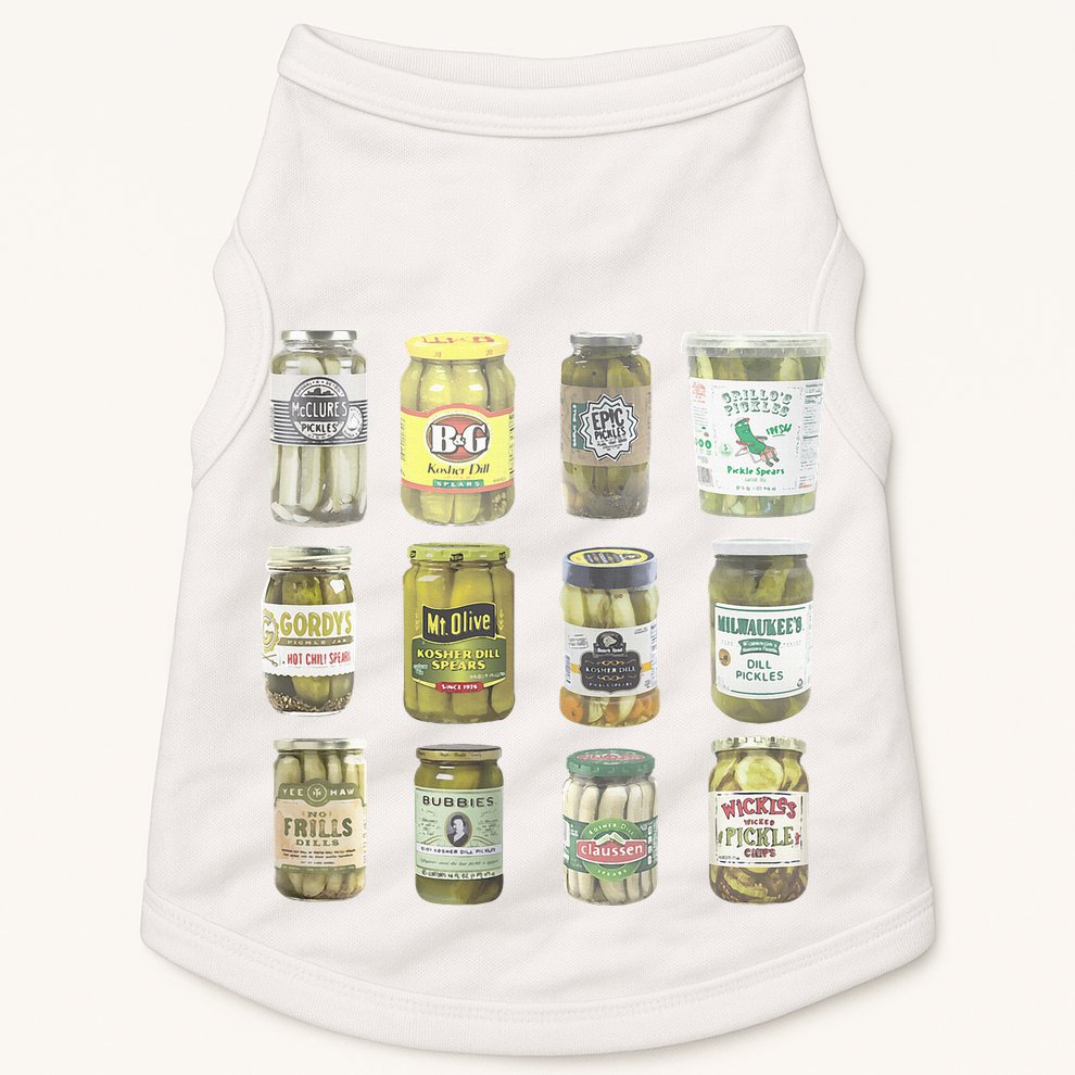 Delicious Retro Pickle Enthusiasts Doggie Tank