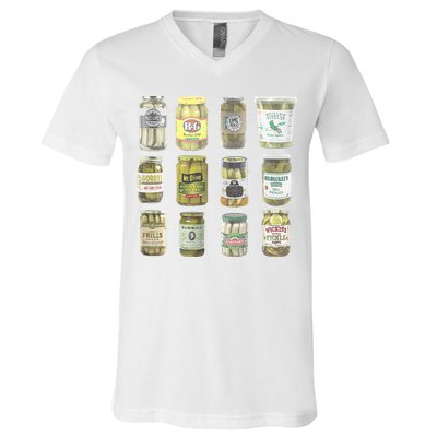 Delicious Retro Pickle Enthusiasts V-Neck T-Shirt