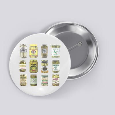 Delicious Retro Pickle Enthusiasts Button