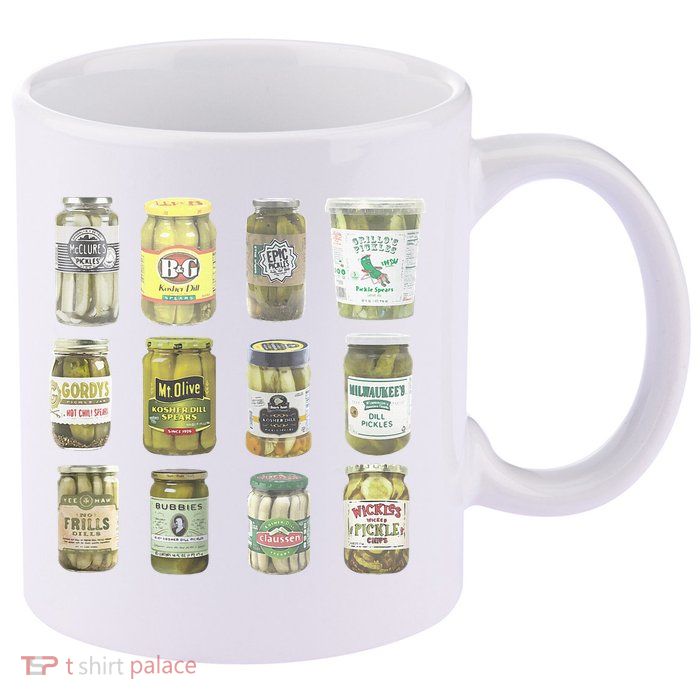 Delicious Retro Pickle Enthusiasts 11oz C Handle Ceramic Mug