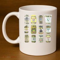 Delicious Retro Pickle Enthusiasts 11oz C Handle Ceramic Mug