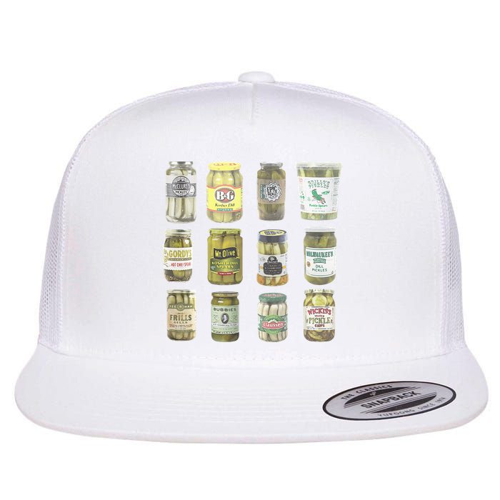 Delicious Retro Pickle Enthusiasts Flatbill Hat