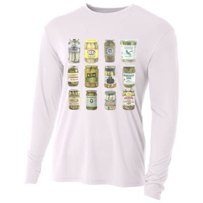 Delicious Retro Pickle Enthusiasts Cooling Performance Long Sleeve Crew