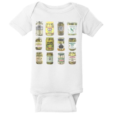 Delicious Retro Pickle Enthusiasts Baby Bodysuit