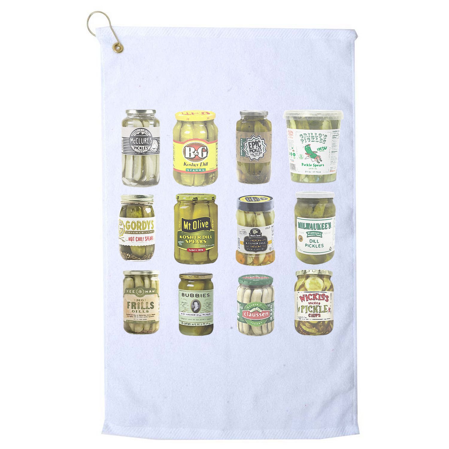 Delicious Retro Pickle Enthusiasts Golf Towel