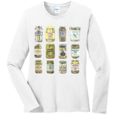 Delicious Retro Pickle Enthusiasts Ladies Long Sleeve Shirt