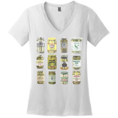 Delicious Retro Pickle Enthusiasts Women's V-Neck T-Shirt