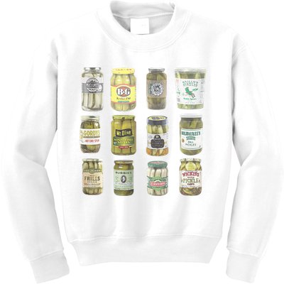 Delicious Retro Pickle Enthusiasts Kids Sweatshirt