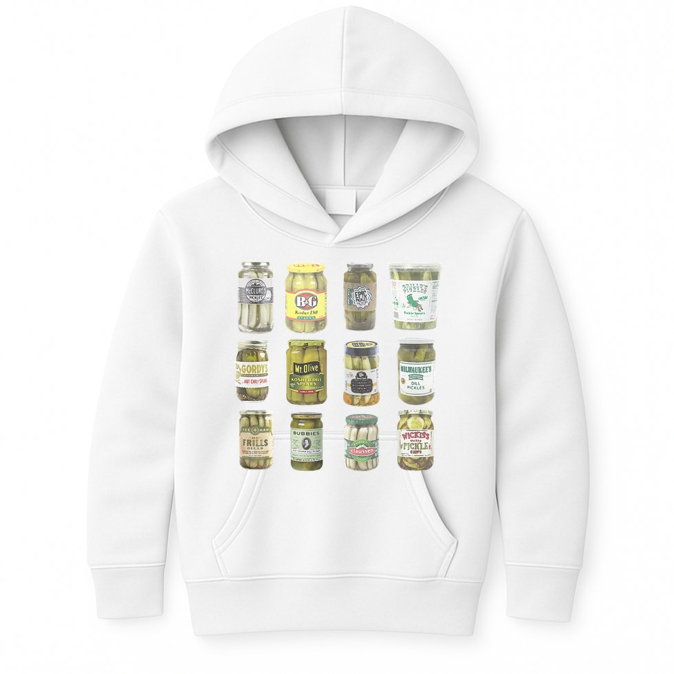 Delicious Retro Pickle Enthusiasts Kids Hoodie