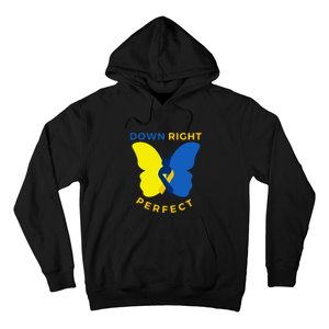 Down Right Perfect Butterfly Down Syndrome Awareness Gift Hoodie