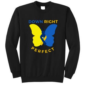 Down Right Perfect Butterfly Down Syndrome Awareness Gift Sweatshirt