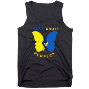 Down Right Perfect Butterfly Down Syndrome Awareness Gift Tank Top