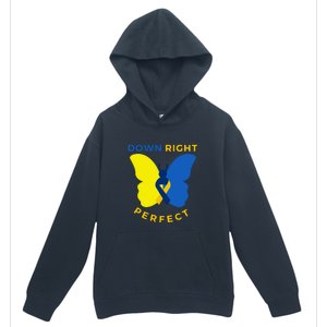 Down Right Perfect Butterfly Down Syndrome Awareness Gift Urban Pullover Hoodie