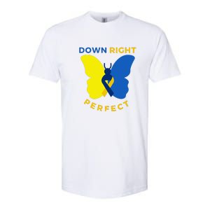 Down Right Perfect Butterfly Down Syndrome Awareness Gift Softstyle CVC T-Shirt