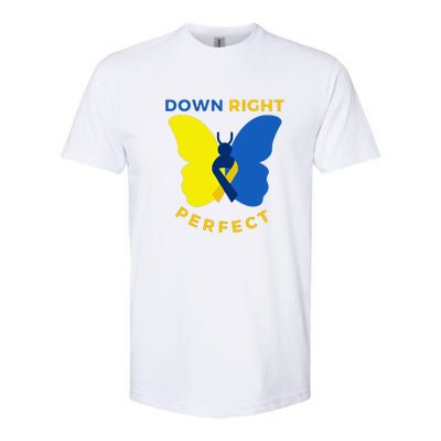 Down Right Perfect Butterfly Down Syndrome Awareness Gift Softstyle® CVC T-Shirt