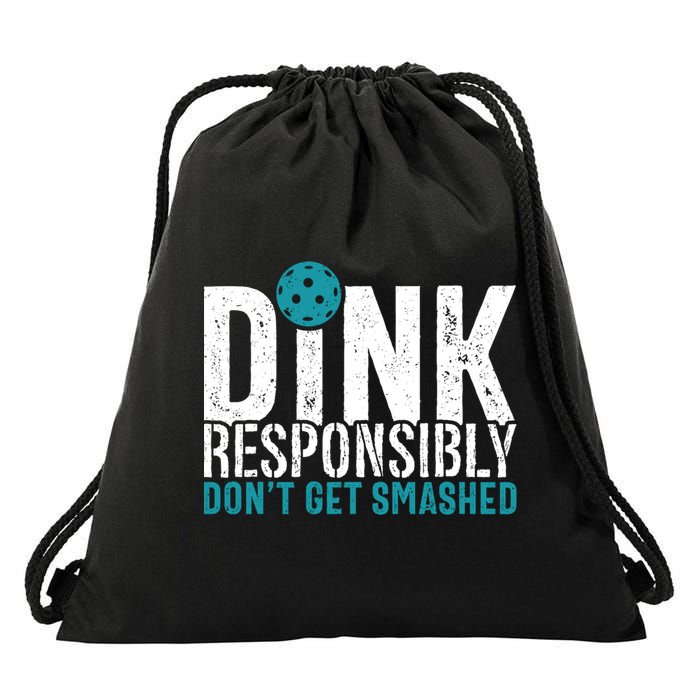 Dink Responsibly Pickleball Player Funny Pickleball Drawstring Bag