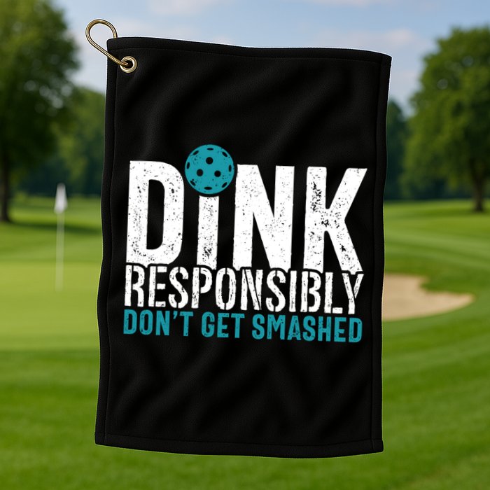 Dink Responsibly Pickleball Player Funny Pickleball Golf Towel