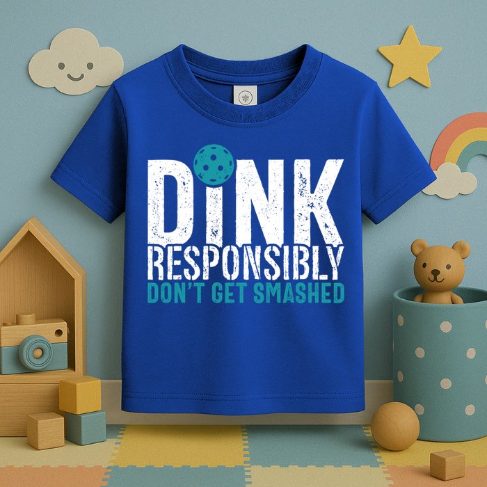 Dink Responsibly Pickleball Player Funny Pickleball Toddler T-Shirt