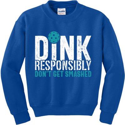 Dink Responsibly Pickleball Player Funny Pickleball Kids Sweatshirt