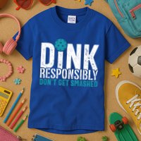 Dink Responsibly Pickleball Player Funny Pickleball Kids T-Shirt