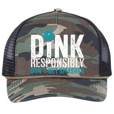 Dink Responsibly Pickleball Player Funny Pickleball Retro Rope Trucker Hat Cap