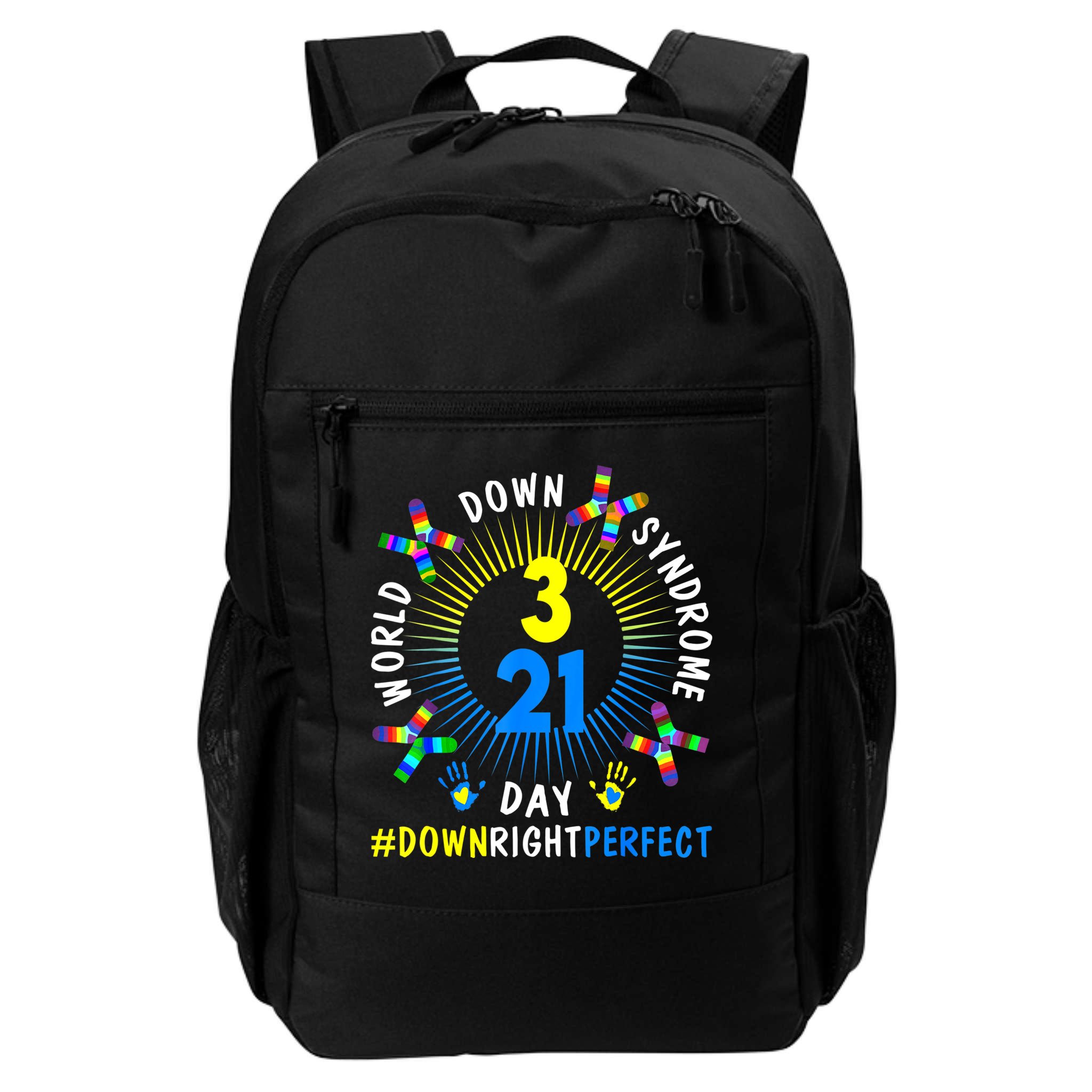 Down Right Perfect World Down Syndrome Awareness Day Socks Backpack