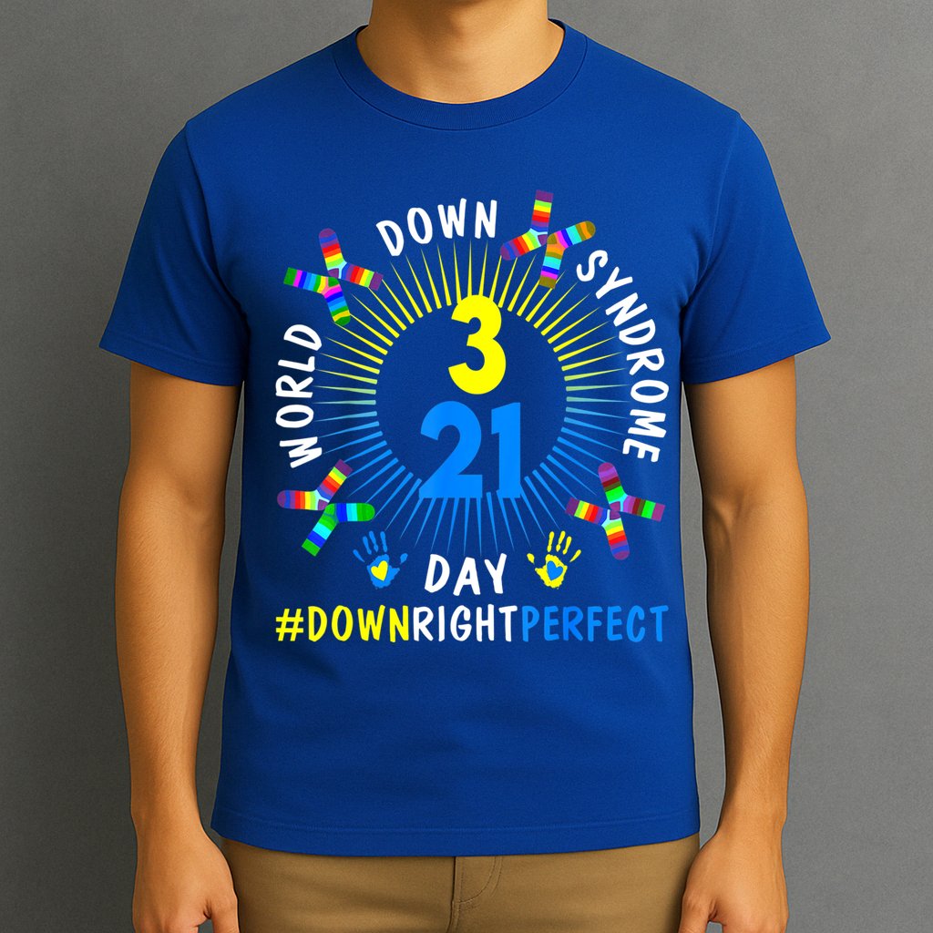 Down Right Perfect World Down Syndrome Awareness Day Socks T-Shirt