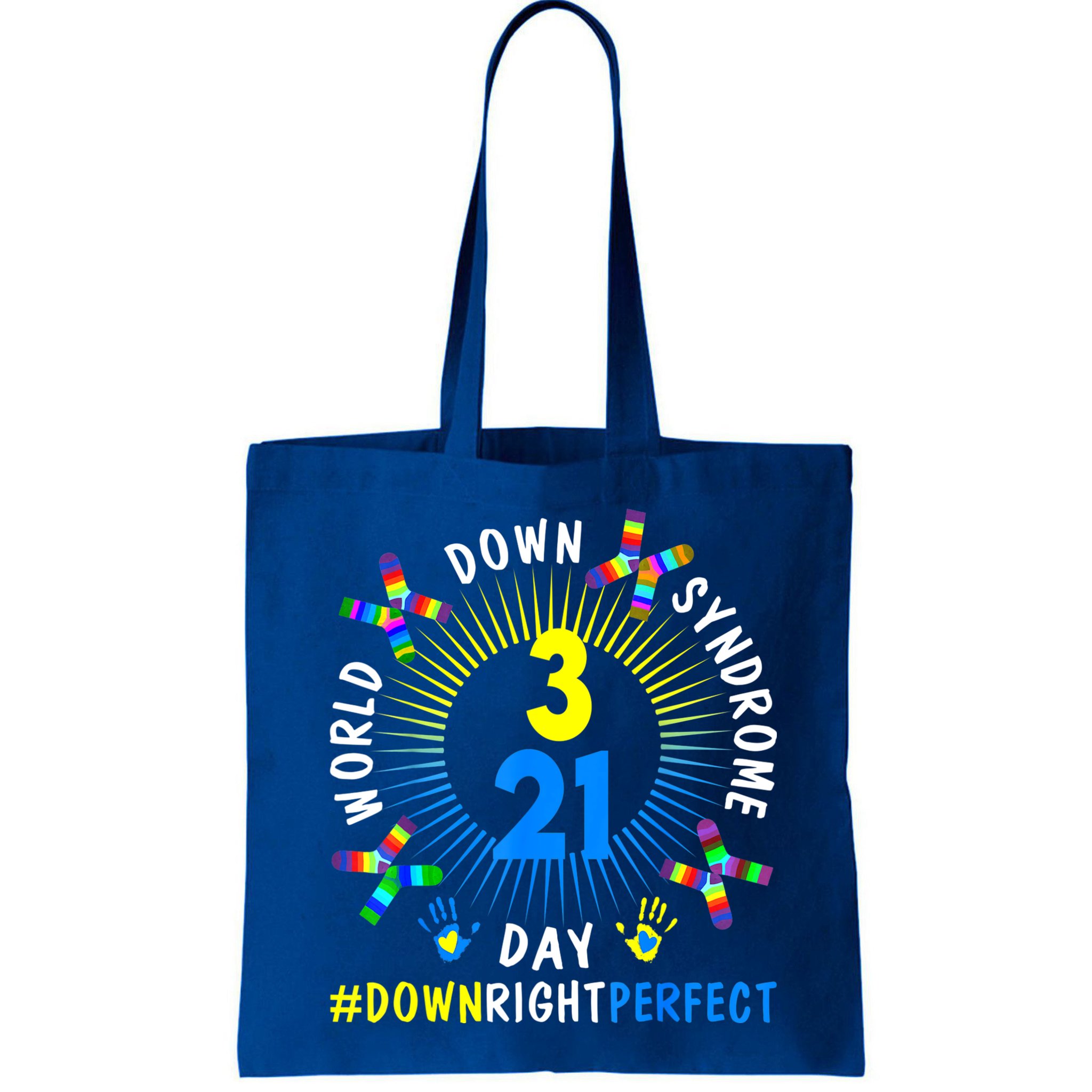 Down Right Perfect World Down Syndrome Awareness Day Socks Bag