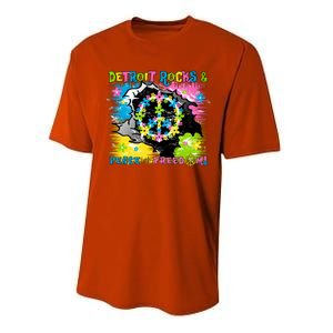 Detroit Rocks Peace Freedom Performance Sprint T-Shirt