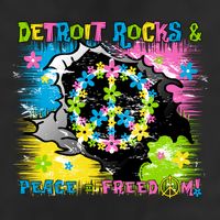 Detroit Rocks Peace Freedom 7 Panel Mesh Trucker Snapback Hat