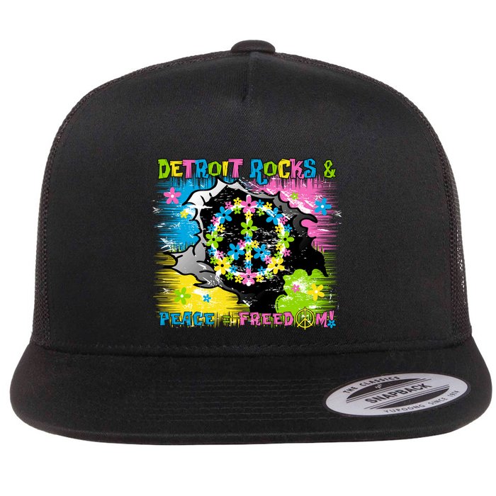 Detroit Rocks Peace Freedom Flatbill Hat