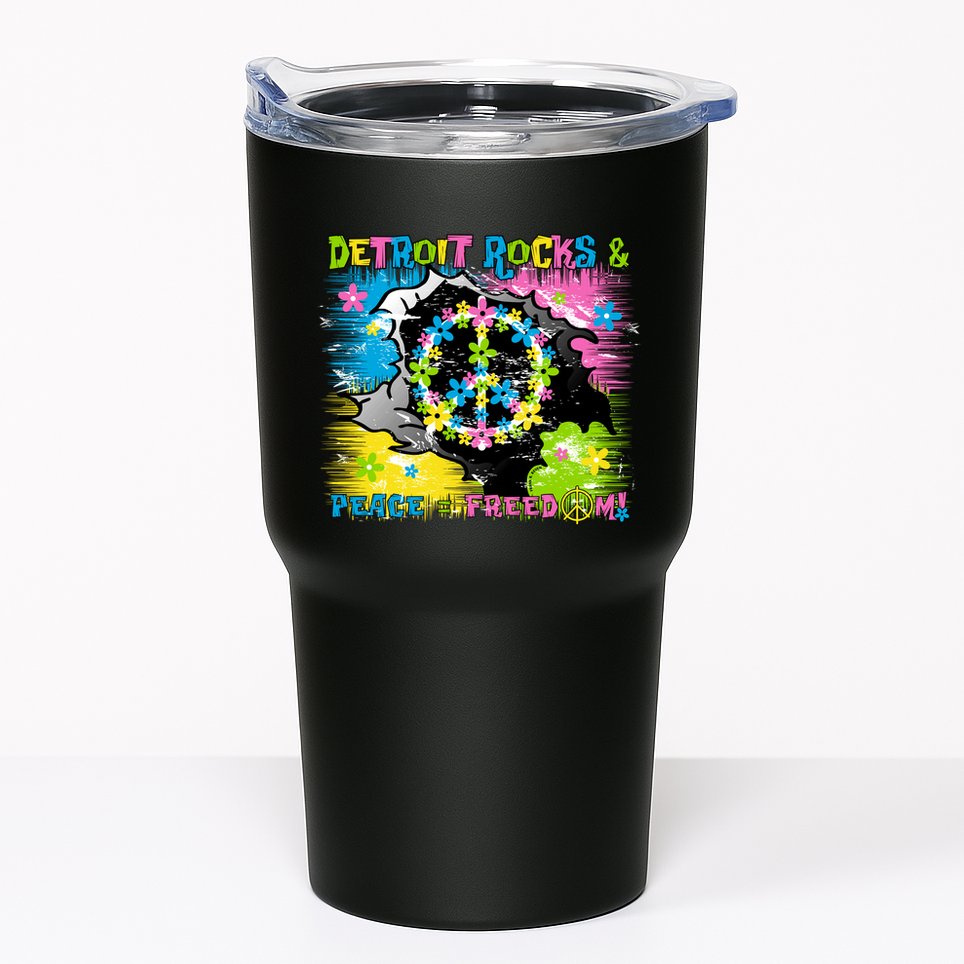 Detroit Rocks Peace Freedom Tumbler