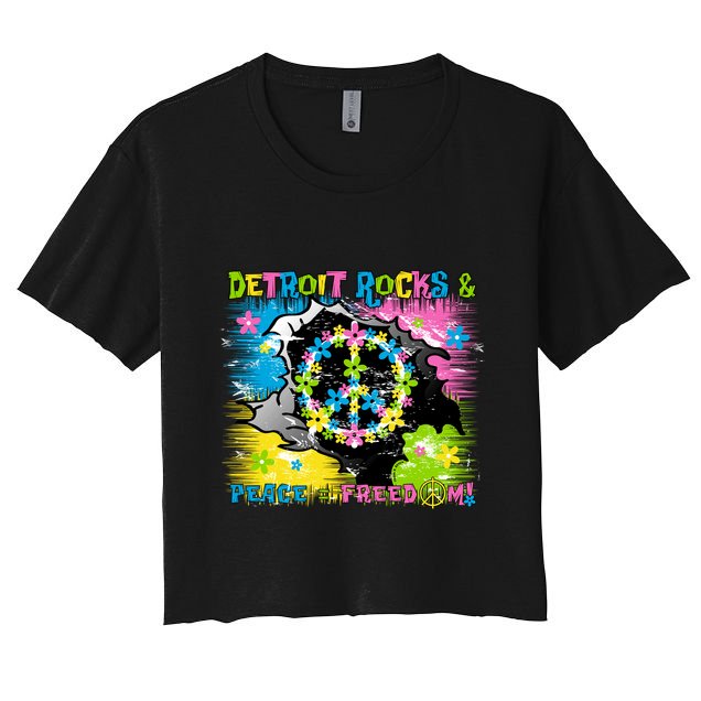 Detroit Rocks Peace Freedom Crop Top