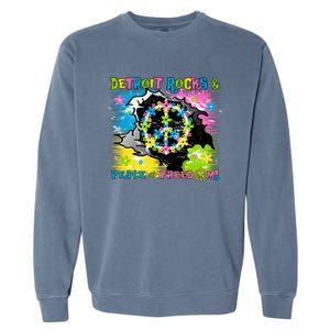 Detroit Rocks Peace Freedom Garment-Dyed Sweatshirt